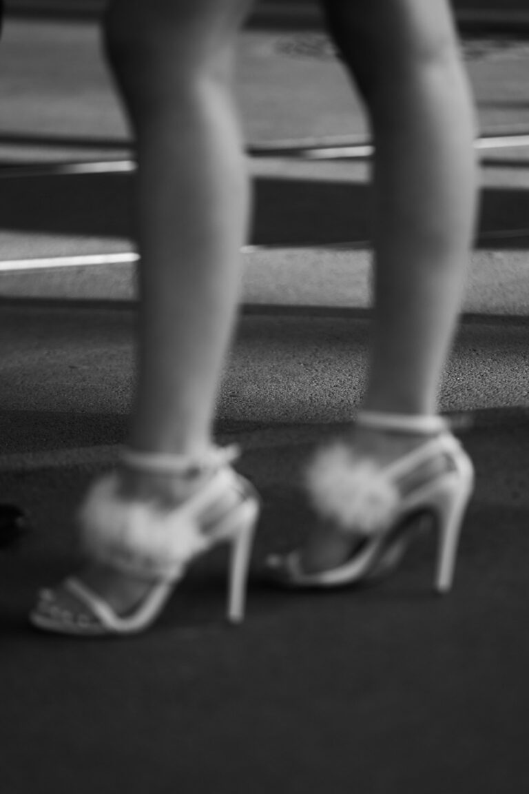 aesthetic black and white photo of high-heel